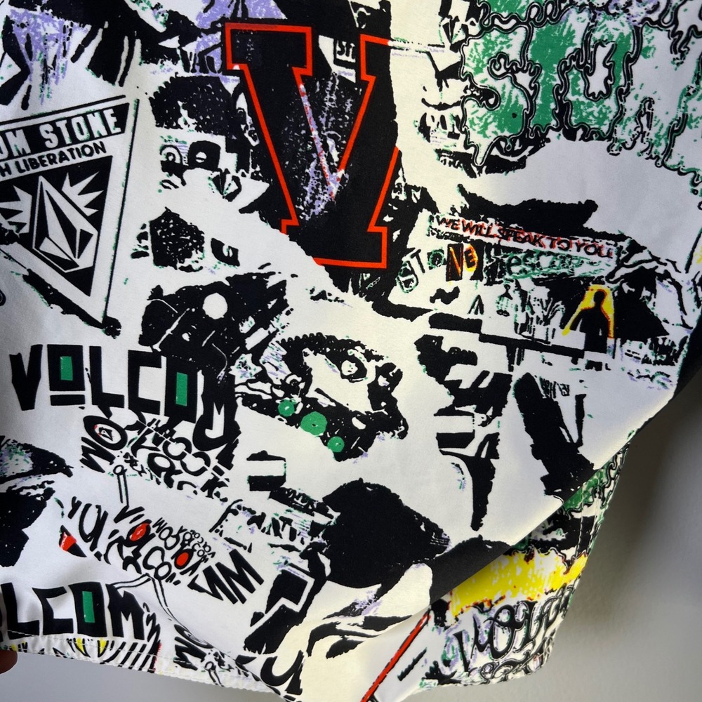 Volcom ModTech Mens Sz 33 Boardshorts Graffiti Print Swim Trunks Colorful Beach - Picture 11 of 16